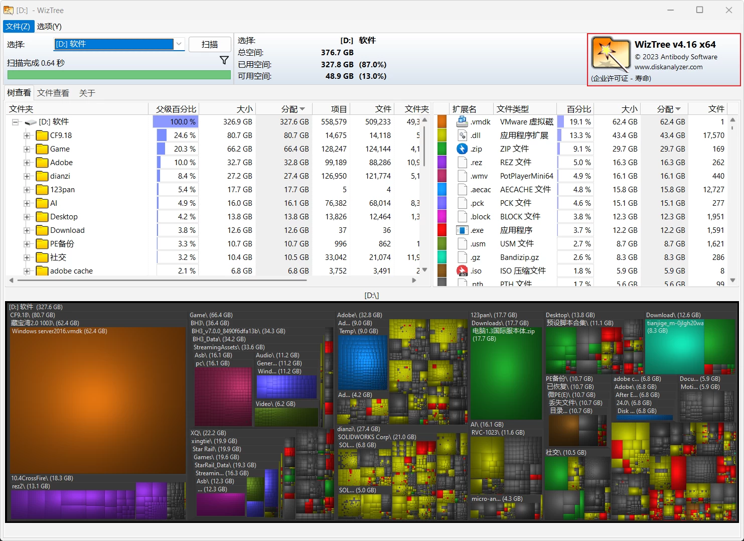 WizTree 4.17 便携版-天机阁 WizTree 4.17 便携版-天机阁